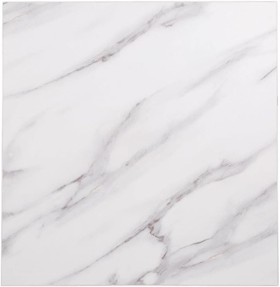 Bolero Marble Effect Square Table Top, 48 mm Height x 600 mm Width x 600 mm Depth