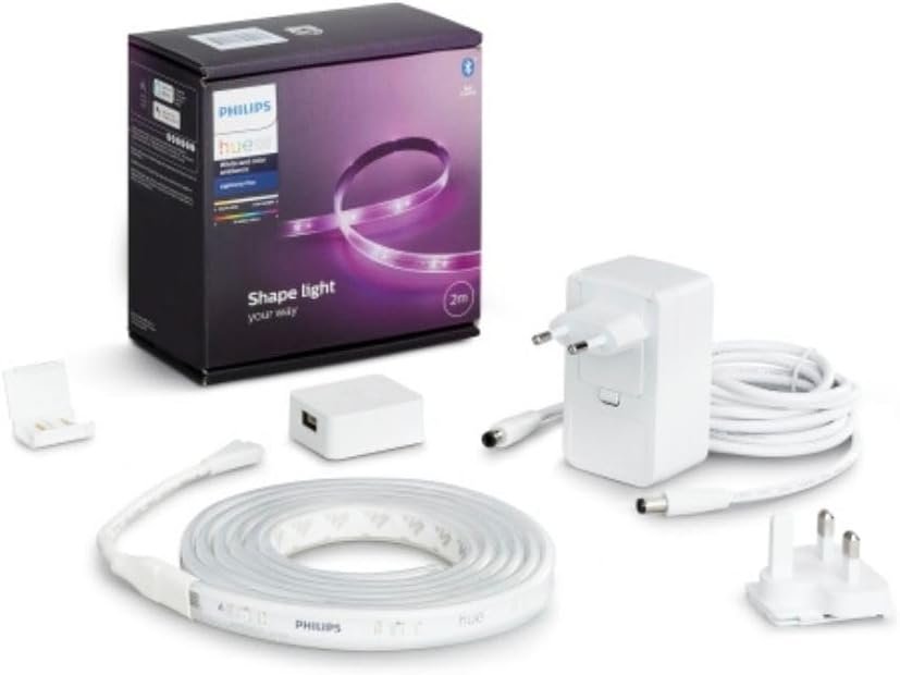 Philips Hue LightStrip Plus Dimmable LED Smart Light - Two Metre Base Kit (Compatible with Bluetooth)