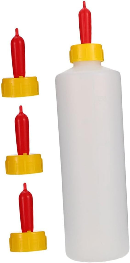 VICASKY 1Set Lamb Feeding Bottle with Pacifiers Reusable Goat Milk Bottle for Calves Lambs Sheep