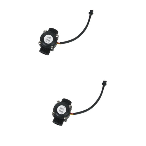 FUNOMOCYA 2pcs Stainless Steel 3/4 Thread Water Sensor 1-60 L/min Compatible for Flow Measurement