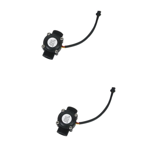 FUNOMOCYA 2pcs Stainless Steel 3/4 Thread Water Sensor 1-60 L/min Compatible for Flow Measurement
