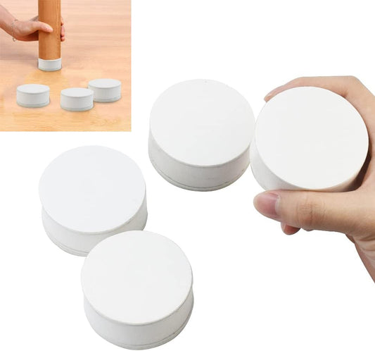 BUZIFU 4 Pieces of Furniture Risers Round Feet for Table Cabinet Self Adhesive Raised Bed Table Feet Feet Feet for Bed Sofa and Cabinets, Diameter 6 cm, Height 2.7 cm