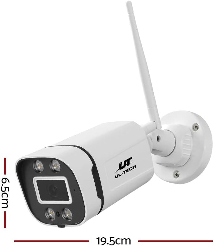 UL-Tech Security Camera, 3MP Full HD IP Wireless Surveillance Pet Cameras Hidden CCTV Monitor WiFi Home Safe Outdoor Indoor System, Support P2P with Built in Ir-Cut White