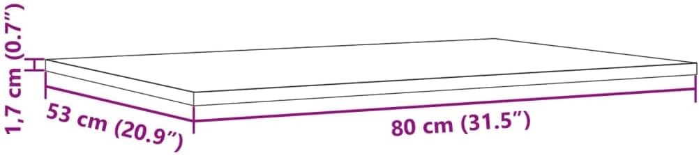 Replacement Dining Table Top, 159 x 80 x 1,7 cm, Set di 3, Rettangolare Wood Tabletop for Bar, Caffè, Tavolo, Solid Brown Hardwood, Ideale per ristoranti, Versatile Use.