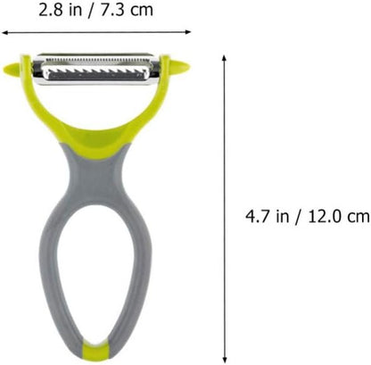Cabilock Stainless Steel Peeler Multipurpose Grater Shredder for Vegetable Slicing TPE Handle for Comfortable Food Prep Tool