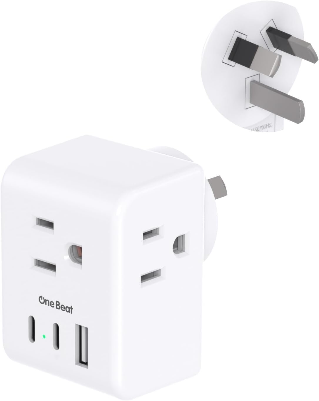 Australia New Zealand Power Plug Adapter, Canada to Australia Travel Adapter with 3 Outlets 3 USB Charging Ports (2 USB C), Type I International Power Plug Adapter