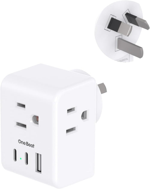 Australia New Zealand Power Plug Adapter, Canada to Australia Travel Adapter with 3 Outlets 3 USB Charging Ports (2 USB C), Type I International Power Plug Adapter