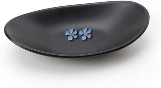 Binoster Black Storage Box Centerpiece Jewellery Tray for Rings and Jewelry Key Ring Organizer Entrance Organizer Dresser Decorative Plate