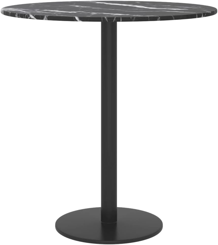 40 cm Black Marble Design Tempered Glass Tabletop - Ideal for Dining Tavoli, Coffee Tables, Garden Tables - Sicuro, durevole, Stylish & Modern Desktop Surface