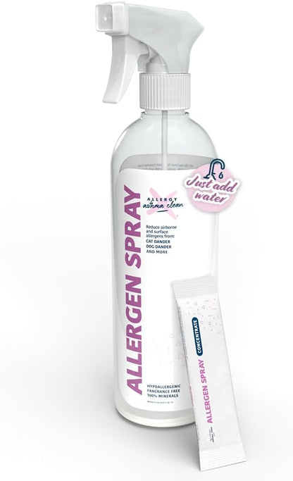 Allergen Spray, Pets, Dust Allergies & More, Air & Surface Control, Just Add Water, Bottle with One Refill, Over 64oz Total