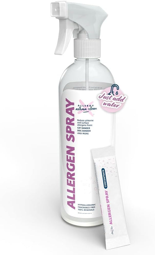 Allergen Spray, Pets, Dust Allergies & More, Air & Surface Control, Just Add Water, Bottle with One Refill, Over 64oz Total