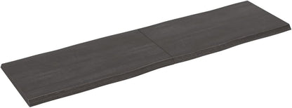 Solid Wood Tabletop, Dark Brown, 180 x 50 x (2-4) cm, Live Edge Design, Kitchen Coffee Table Replacement, Dining Table, Desktop Surface, Finish