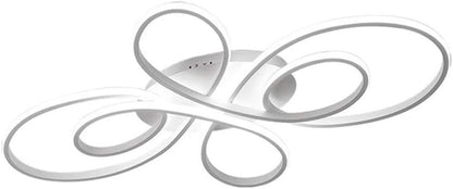 Lampada da Soggiorno a LED da Soffitto Camera Plafoniera Dimmerabile con Telecomando per Sala da Pranzo Lampadari Moderno Design Floreale Acrilico da Letto Stanza delle Ragazze Luci Decor (Bianca)