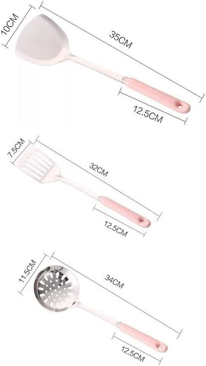 NSTVVEE Cucchiai da Cucina Spatole in Acciaio Inossidabile Utensili e Gadget da Cucina Utensili da Cucina Set da 7 Pezzi