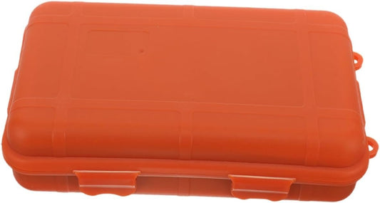 MOLUCKFU Box Survival Storage Waterproof Hard Case with Foam Outdoor Matches Tools Emergency Orange Plastic