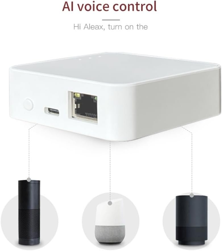Lhnjimrsy Tuya SART Wired Zigbee 3.0 Gateway Hub Smart Life APP Automation Voice Remote Control Intelligent Multi-Function Gateway