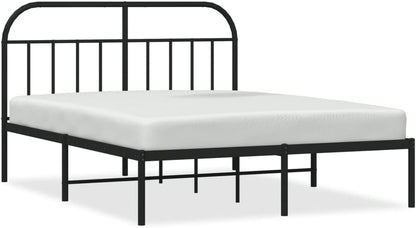 Lechnical Bed Frame with Black Metal Headboard, 140 x 190 cm, Furniture, Beds and Accessories, Beds and Frames for Beds