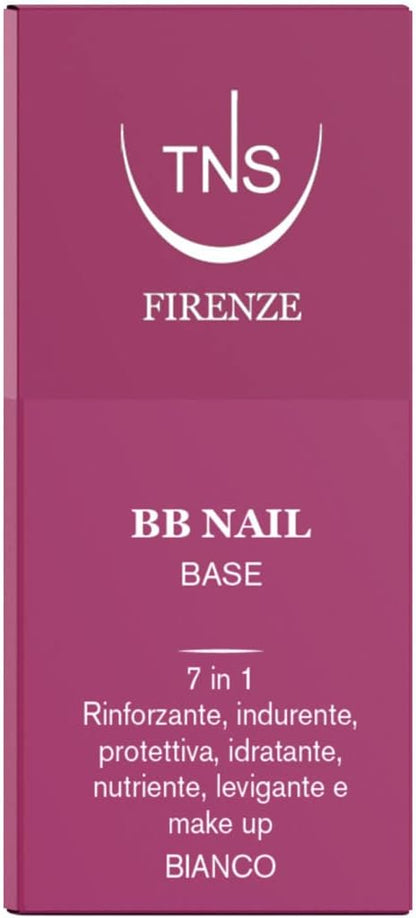 TNS Cosmetics BB Nail Base Coat and Strengthening Treatment 7 in 1 for Nails - 10 ml - White