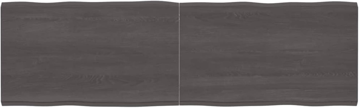Solid Wood Tabletop with Live Edge, Dark Brown, 200 x 60 x (2-4) cm, Replacement for Kitchen Coffee Table, Dining Table, Desk Surface, Durable & Stylish