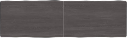 Solid Wood Tabletop with Live Edge, Dark Brown, 200 x 60 x (2-4) cm, Replacement for Kitchen Coffee Table, Dining Table, Desk Surface, Durable & Stylish