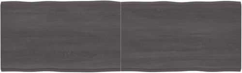 Solid Wood Tabletop with Live Edge, Dark Brown, 200 x 60 x (2-4) cm, Replacement for Kitchen Coffee Table, Dining Table, Desk Surface, Durable & Stylish