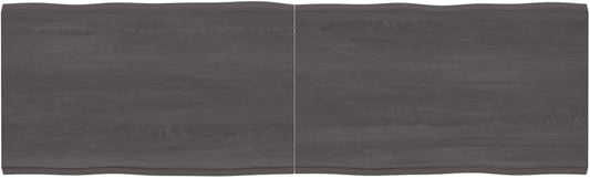 Solid Wood Tabletop with Live Edge, Dark Brown, 200 x 60 x (2-4) cm, Replacement for Kitchen Coffee Table, Dining Table, Desk Surface, Durable & Stylish