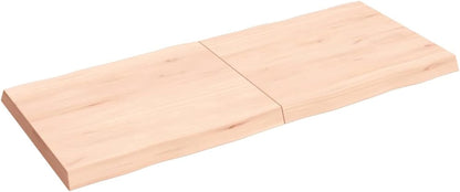 140x60 cm Solid Wood Tabletop, Live Edge Design, Versatile Kitchen Centerpiece, Dining Table Replacement, Desk Surface - Unfinished Natural Wood