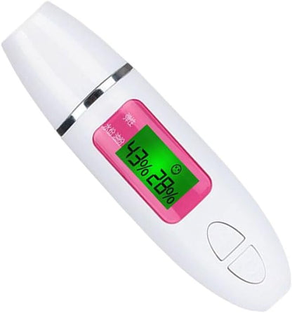 dijiusidy LCD Digital Skin Oil Moisture Tester Face Detector Portable Salon Spa Pocket Beauty Skincare Device for Women Girls, White