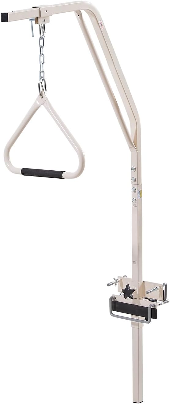 VEVOR Mobility Bed Trapezoid Bar with Clamps and Metal Chain, Assistance Bar for Elderly and Disabled - Ideal for Home Care, Hospitals, Nursing Homes