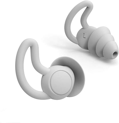 Reusable Safe Silicone High Fidelity Earplug, for Sleeping (Reduce 40dB), Swimming, Studying, Concerts, Noise Cancelling and Hearing Protection (Gray)