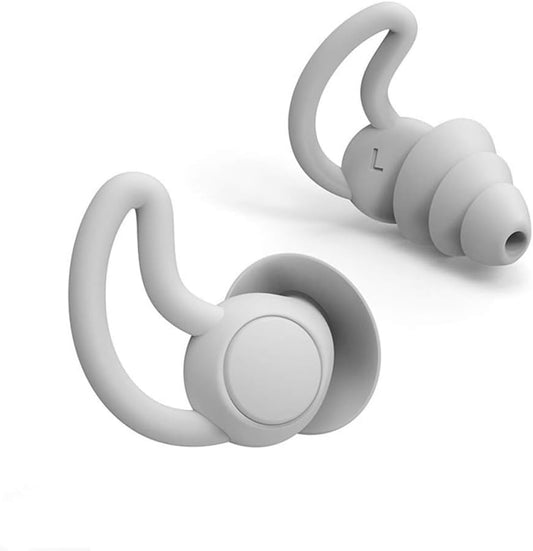 Reusable Safe Silicone High Fidelity Earplug, for Sleeping (Reduce 40dB), Swimming, Studying, Concerts, Noise Cancelling and Hearing Protection (Gray)