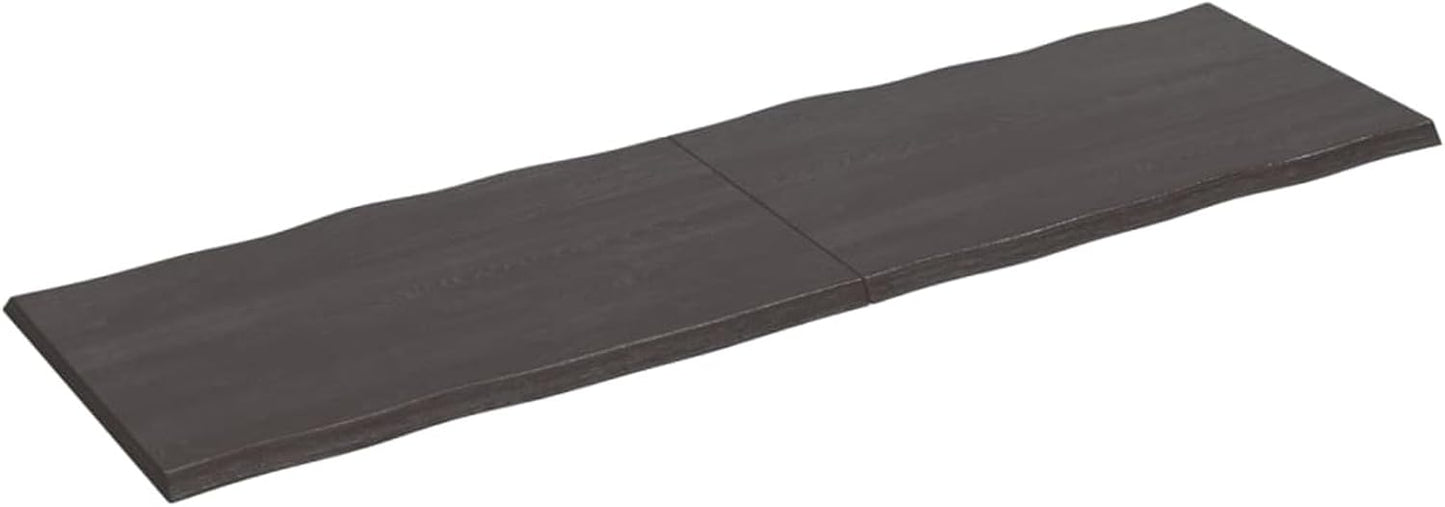Solid Wood Tabletop with Live Edge, Dark Brown, 200 x 60 x (2-4) cm, Replacement for Kitchen Coffee Table, Dining Table, Desk Surface, Durable & Stylish