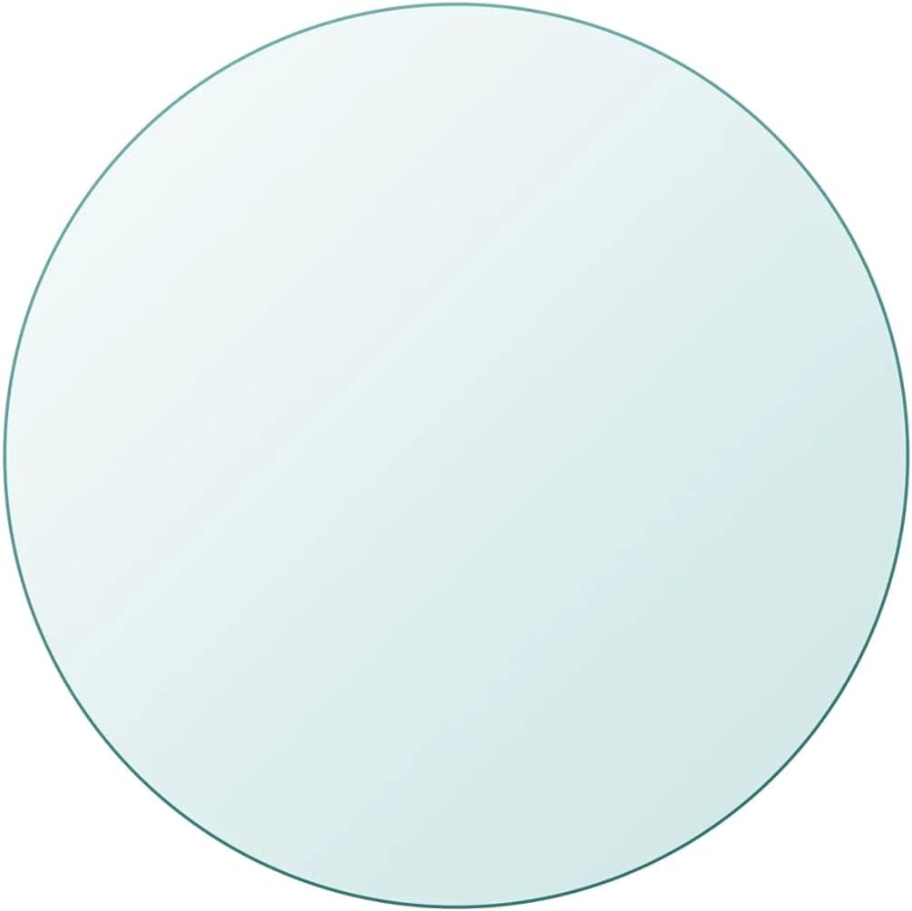 Round Tempered Glass Tabletop 800 mm – Durevole & Safe Glass Surface for Dining Tables, Coffee Tables, Garden Tables, Ideal for Home & Office Use