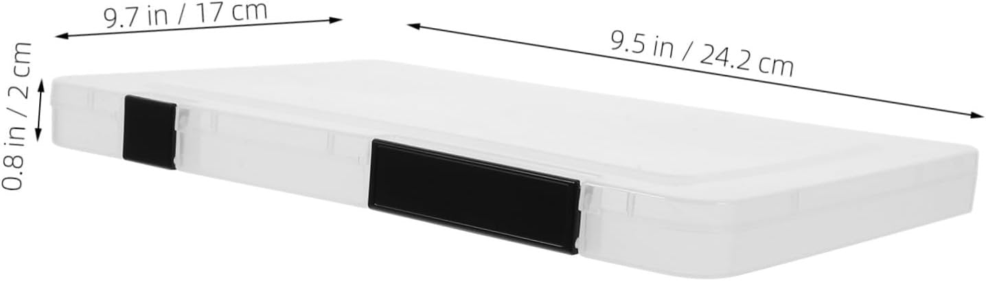 WEKAMOS Plastic Document Storage Box Slim Organizer for Office Supplies Magazines Craft Materials Stackable Design for Efficient Workspace Organization Secure Closure