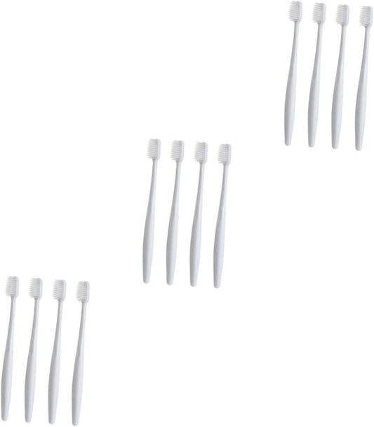 WOFASHPURET 3sets 4pcs Plastic Bristle Toothbrushes for Adults Bleeding Fine Hair Design Grey and Blue Colors for Sensitive Gums and Oral Care Random Color 4pcs*3