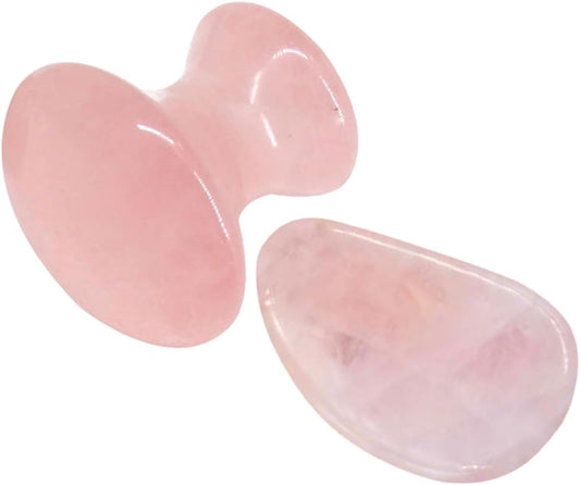 VALICLUD 2 Pezzi Raschietto di più liscio massaggiatore viso utensili attrezzo facciale terapia strumenti di massaggio gua sha per il viso rosa