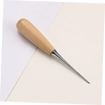 Tofficu 2Pcs Leather Awl Tool with Wooden Handle Ergonomic Grip Awl for Sewing Bookbinding and DIY Craft Projects Artisan Quality Leatherworking Essential