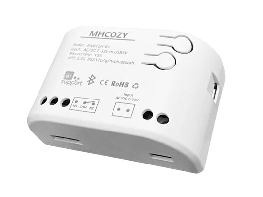 MHCOZY 1 Channel 5-32V eWelink app WiFi Bluetooth Smart Dry Contact Relay Switch Module,Phone app Remote Garage Gate Door,Work with Alexa Assistant