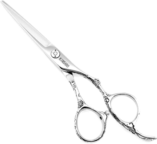 Hair Scissors 5.5 Inch Professional Hair Shears Hair Cutting Scissors Haircut Scissors Sharp Barber Scissors 440C Barber Shears Hairdresser Scissors Rose handle KINSARO