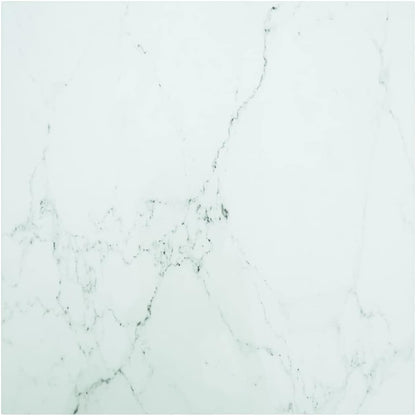 White Marble Design Tempered Glass Tabletop 80 x 80 cm - Ideal for Dining Tables, Center Tables, Garden Tables - High Durability, Safe, and Long-Lasting