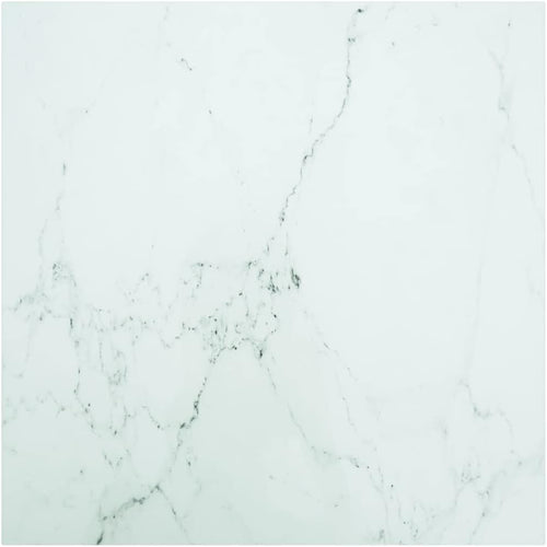 White Marble Design Tempered Glass Tabletop 80 x 80 cm - Ideal for Dining Tables, Center Tables, Garden Tables - High Durability, Safe, and Long-Lasting