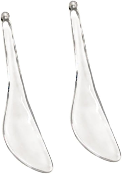 Ipetboom 2Pcs Crystal Scraping Massage Stick for Facial Tension Relief Smooth Fine Lines Reduce Dark Circles Traditional Massaging Board for Healthy Glow Natural Aging