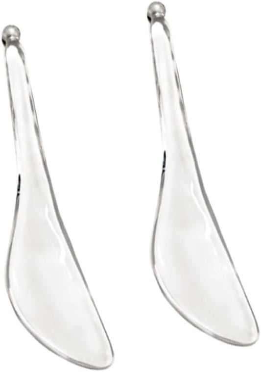 Ipetboom 2Pcs Crystal Scraping Massage Stick for Facial Tension Relief Smooth Fine Lines Reduce Dark Circles Traditional Massaging Board for Healthy Glow Natural Aging