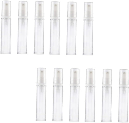 Healeved 12Pcs Refillable Empty Spray Bottle Fine Pump Bottles for Sunscreen Essential Oils and Cleaning Products Travel Friendly White Design