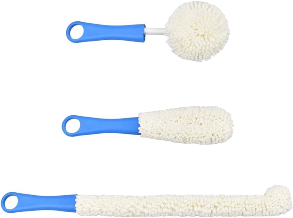 Healvian 3 Pcs Cup Cleaning Brush Set Wine Decanter Cleaning Brush Wine Decanter Brush Drinking Glasses Brush Cleaning Brush Wine Carafe Wine Cleaner Kit