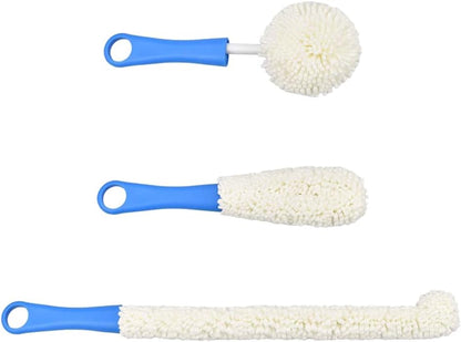 Healvian 3 Pcs Cup Cleaning Brush Set Wine Decanter Cleaning Brush Wine Decanter Brush Drinking Glasses Brush Cleaning Brush Wine Carafe Wine Cleaner Kit