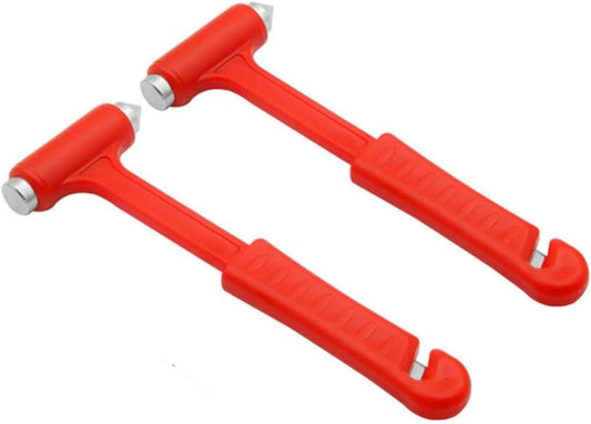Portable Hammer Break Window Glass Hammer Multitools 2Pcs Multifunctional Emergency Car Escape Tool Car Safety Tool Escape Red, Portable
