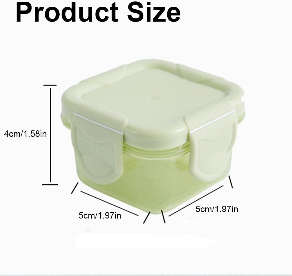 Small Food Storage Containers with Lids 6 Pcs, 2 oz Salad Dressing Containers, Suitable for Food, Sauces, Condiments, Snacks, Fruits
