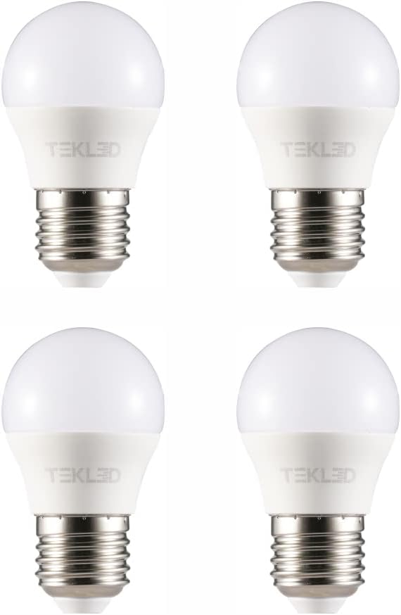 TEKLED® G45 Golf Ball DIMMABLE LED Bulbs | E27 Edison Screw | Energy Saving 5W Light Bulb 40W Incandescent Bulb Equivalent | 2700K 400LM | 4-Pack | Warm White