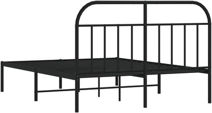 Lechnical Bed Frame with Black Metal Headboard, 140 x 190 cm, Furniture, Beds and Accessories, Beds and Frames for Beds